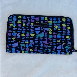 Vera Bradley Zip Around Wallet Blue Purple Green